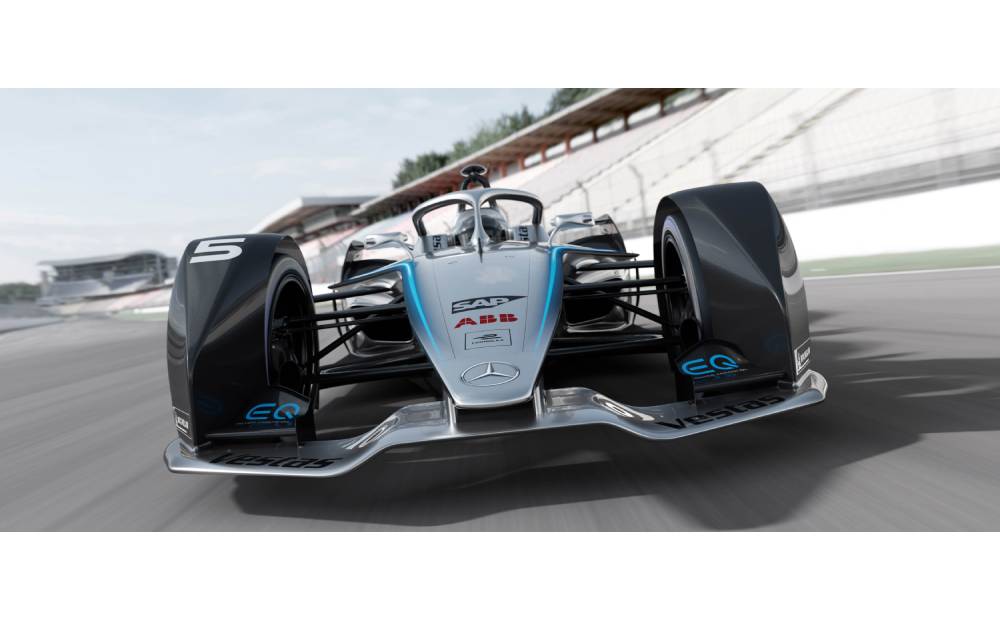 The Mercedes-Benz EQ Silver Arrow 01 Formula E Car Races into GITEX’s SAP Stand