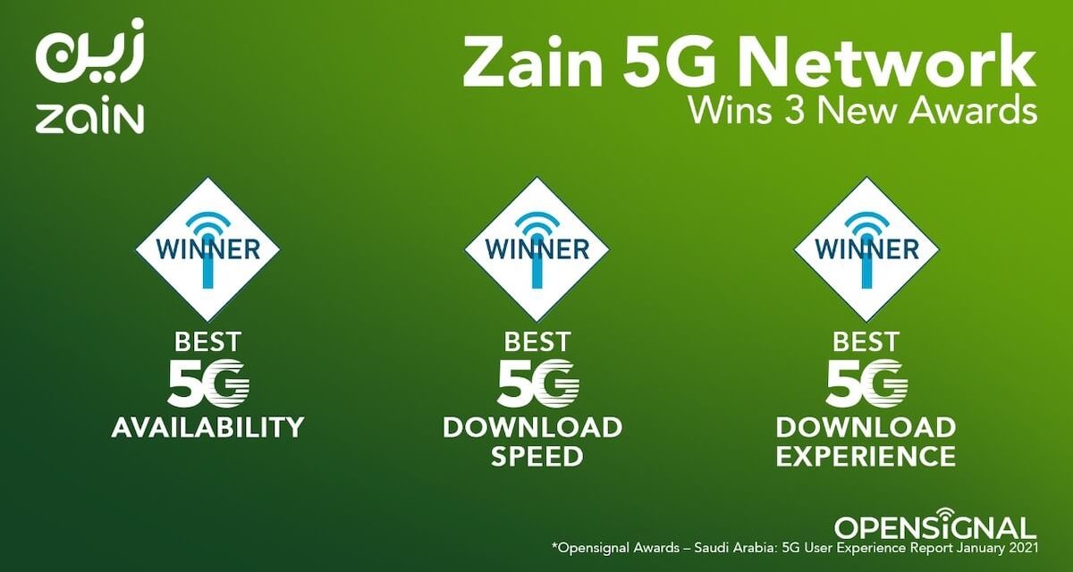 “Zain KSA” wins 3 awards as best 5G in Saudi from Opensignal