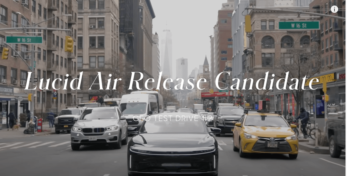 Lucid Motors CEO drives Lucid Air on the streets of NYC #lucidair