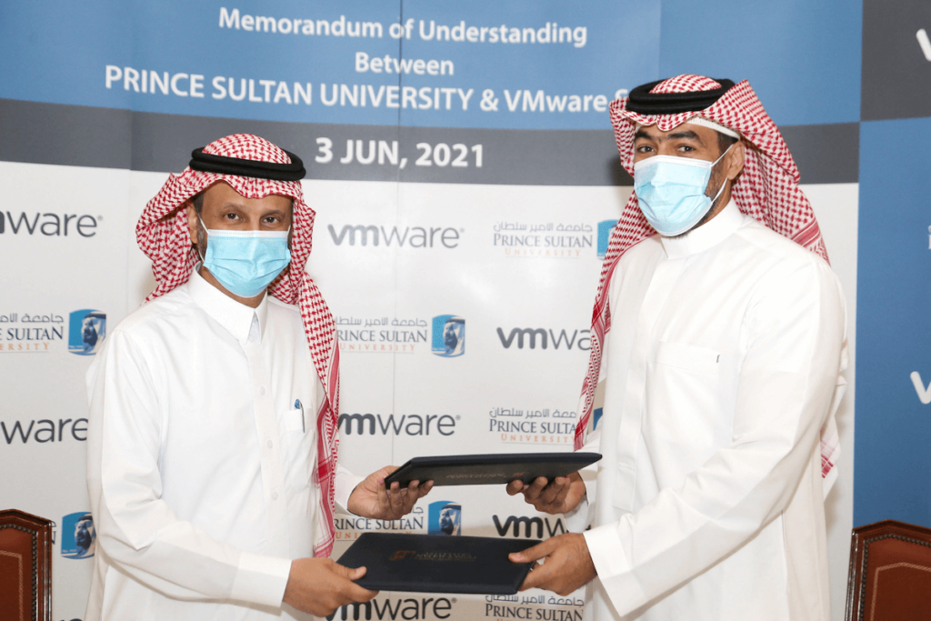 L-R Dr. Mohamed Alkanhal, PSU and Saif Mashat, VMware