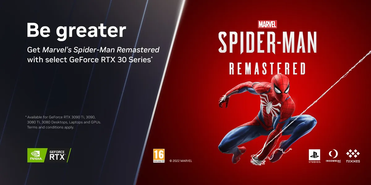￼NVIDIA Announces Limited Time Availability of ‘Marvel’s Spider-Man Remastered’ on PC with purchase of GeForce RTX
