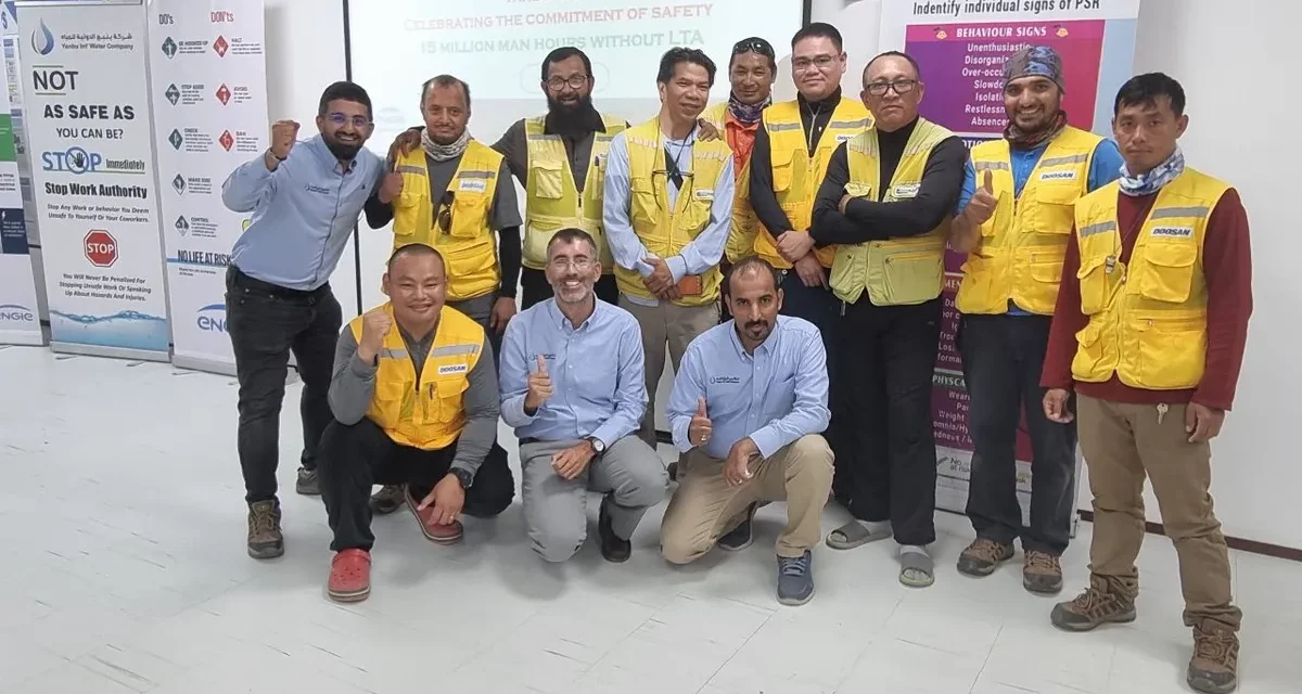 ENGIE Achieves Safety Milestone of 15 Million Man-Hours Without Lost-Time Accident at Yanbu 4