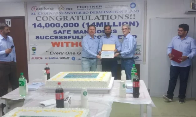 ACCIONA CELEBRATES 14 MILLION HOURS WITHOUT INJURIES DURING THE CONSTRUCTION OF THE AL KHOBAR 2 DESALINATION PLANT 